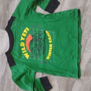 Boys green wild yetti winter camp long sleeve t- shirt by okie dokie